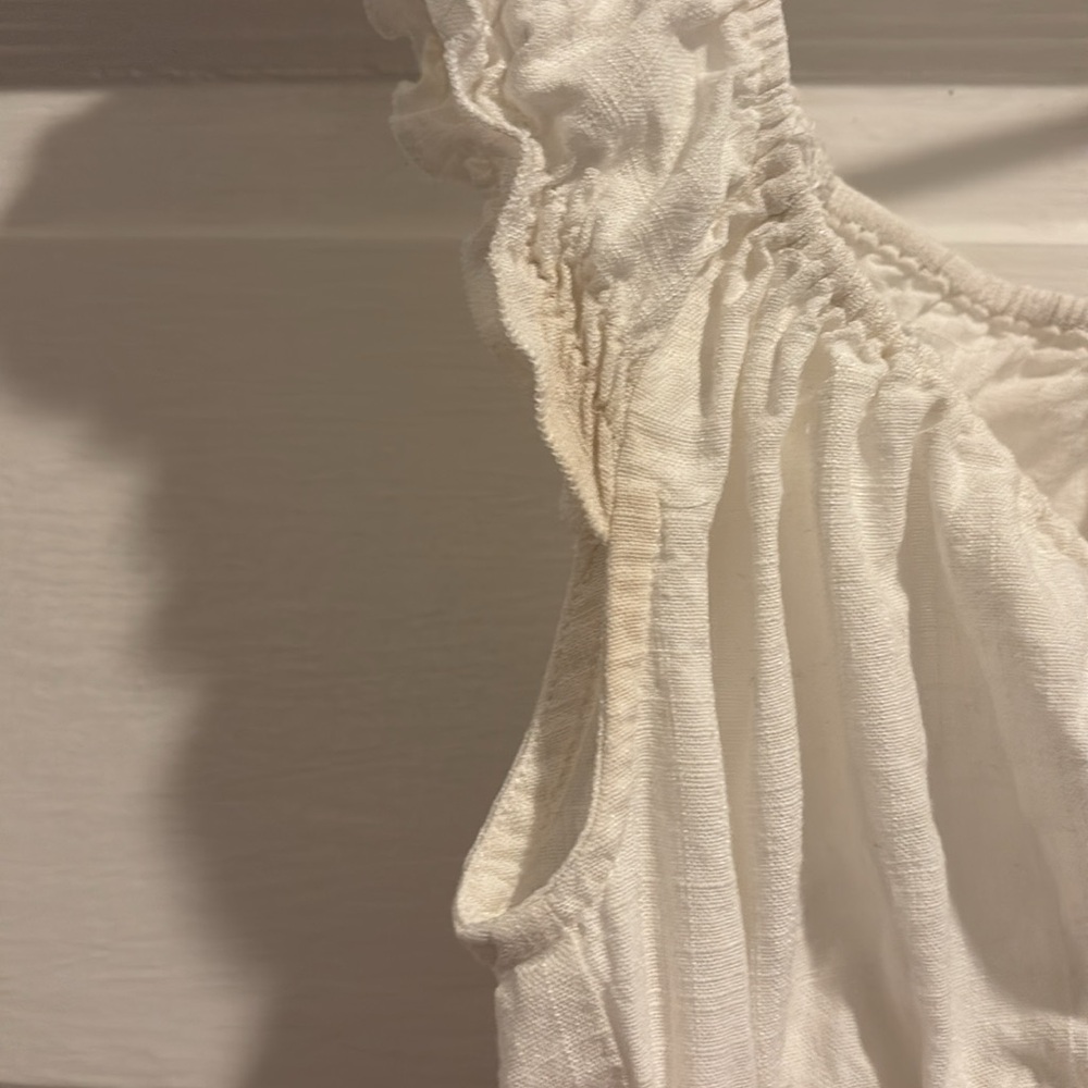White Ruffled Smocked Top - Picture 4 of 5